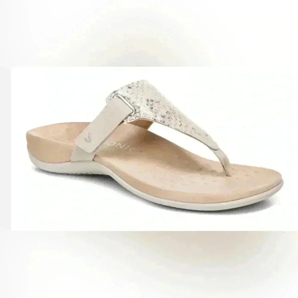 Womens Vionic Wanda Toe Post Sandal Bone Size 7.5 - Picture 1 of 6
